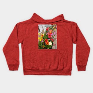 Pretty Cottage Garden Flowers With Rannunculus Kids Hoodie